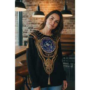 Bonnie Boerer Piret Embroidered Floral Knit Sweater – Women’s Size S/P